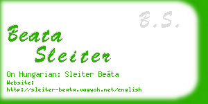 beata sleiter business card